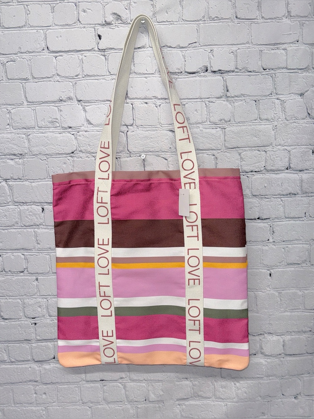 NWT! LOFT Striped Tote Bag